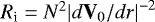 $ R_{\textrm{i}} = N^2 {| d \textbf{V}_0 / dr |}^{-2} $