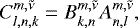 \begin{equation*} C_{l,n,k}^{m,\tilde{\nu}} = B_{k,n}^{m,\tilde{\nu}} A_{n,l}^{m,\tilde{\nu}}, \end{equation*}