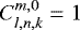 $ C_{l,n,k}^{m,0} = 1 $