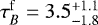 $\tau_B^{\mathrm{f}} = 3.5^{+1.1}_{-1.8}$