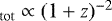 $_{\mathrm{tot}} \propto (1+z)^{-2}$