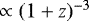 $\propto(1+z)^{-3}$