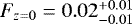 $F_{z=0} = 0.02 ^{+0.01}_{-0.01}$