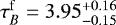 $\tau_B^{\mathrm{f}} = 3.95^{+0.16}_{-0.15}$