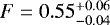 $F=0.55^{+0.06}_{-0.04}$