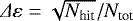 ${{\Delta}} \varepsilon = \sqrt{N_{\textrm{hit}}}/N_{\textrm{tot}}$