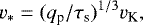 \begin{equation*} v_{\ast} = ( q_{\textrm{p}} / \tau_{\textrm{s}})^{1/3} v_{\textrm{K}},\end{equation*}