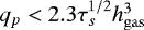 $q_p<2.3\tau_s^{1/2}h_{\mathrm{gas}}^3$