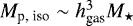 $M_{\textrm{p, iso}} \sim h_{\textrm{gas}}^3 M_{\star}$