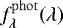 $f_{\lambda}^{\mathrm{phot}}(\lambda)$