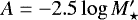 $A = - 2.5 \log M_{\star}^{\prime}$