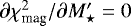 $\partial \chi^2_{\textrm{mag}} / \partial M_{\star}^{\prime} = 0$