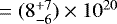 $= (8_{-6}^{+7}) \times 10^{20}$