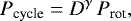 \begin{equation*}P_{\textrm{cycle}} = D^{\gamma}\,P_{\textrm{rot}}, \end{equation*}