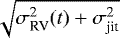 $\sqrt[]{\sigma^{\textrm{2}}_{\textrm{RV}}(t) &#x002B; \sigma^{\textrm{2}}_{\textrm{jit}}}$