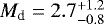 $M_{\textrm{d}}=2.7^{+1.2}_{-0.8}$
