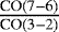 $\frac{\textrm{CO}(7-6)}{\textrm{CO}(3-2)}$