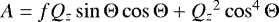 $A=fQ_z\sin\mathrm{\Theta}\cos\mathrm{\Theta}+{Q_z}^2\cos^4\mathrm{\Theta}$