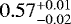 Mathematical equation: $0.57^{+0.01}_{-0.02}$