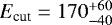$E_{\textrm{cut}}=170^{+60}_{-40}$