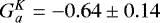 Mathematical equation: $G_a^K = -0.64\pm 0.14$