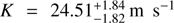 $ K=24.51_{-1.82}^{+1.84}\;\mathrm m\;\mathrm s^{-1} $
