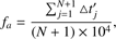 $$ f_q=\frac{\mathrm\Sigma_{j=1}^{N+1}\mathrm\Delta t_j^'}{{(N+1)}\times10^4}, $$