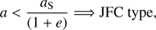 $$ a<\frac{a_\mathrm s}{(1+e)}\Rightarrow\mathrm{JFC}\;\mathrm{type}, $$