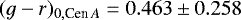 $(g-r)_{0,{\textrm{Cen}}\,A}=0.463\pm0.258$