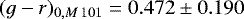 $(g-r)_{0,M\,101}=0.472\pm0.190$