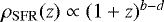 $\rho_{\mathrm{SFR}}(z) \propto (1+z)^{b-d}$