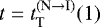 $t = t_{\textnormal{T}}^{(\textnormal{N} \rightarrow \textnormal{I})}(1)$