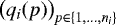 $\big(q_i(p)\big)_{p \in \{1, ..., n_i\}}$