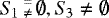 $S_{\!1} \, \substack{= \\ \not=} \, \emptyset, S_{\!3} \not= \emptyset$