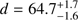 $ d=64.7_{-1.6}^{+1.7} $