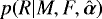 $p(R|M,F,\hat{\boldsymbol{\alpha}})$