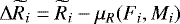 $\mathrm{\Delta} \widetilde{R}_i = \widetilde{R}_i - \mu_R (F_i,M_i)$