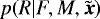$p(R|F,M,\tilde{\boldsymbol{x}})$