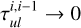 Mathematical equation: $ \tau_{ul}^{i,i-1}\rightarrow0 $