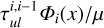 Mathematical equation: $ \tau_{ul}^{i,i-1}\Phi_i{(x)}/\mu $