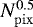 Mathematical equation: $N_{\mathrm{pix}}^{0.5}$
