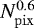 Mathematical equation: $N_{\mathrm{pix}}^{0.6}$