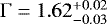 $\mathrm{\Gamma}=1.62^{+0.02}_{-0.03}$