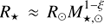 $ R_\star\approx R_\odot M_{\star,\odot}^{1-\xi} $