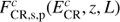$ F_\text{CR,s,p}^c{(E_\text{CR}^c,z,L)} $