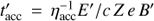 $ t_\text{acc}^'=\eta_\text{acc}^{-1}E^'/cZeB^' $