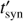 $ t_\text{syn}^' $