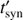 $ t_\text{syn}^' $