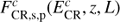 $ F_\text{CR,s,p}^c{(E_\text{CR}^c,z,L)} $