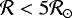 ${{\cal R}} < 5 {\mathrm{{\cal R}_{\odot}}}$